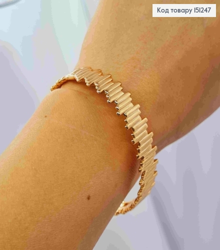 Браслет круглый фактурный, ддаметр 6,5см, длина 20см, Xuping 18К. 151247 фото 1