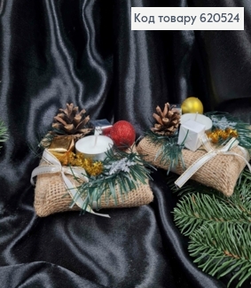 Интерьерная декоративная Подставка-Подсвечник, 11*11см, цвета в ассортименте, ручная работа 620524 фото