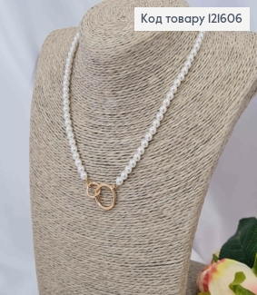 Цепочка из перламутровых бусин, длина 40+5см, Xuping 18K 121606 фото