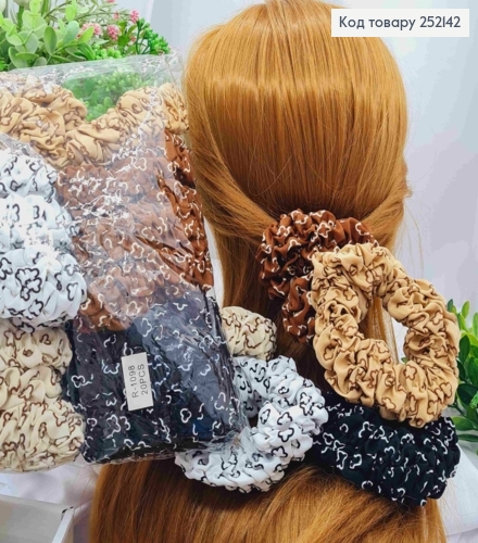 Резинка жатка объемная Van Cleef, 10см, Пастельные цвета в ассортименте. 252142 фото 1