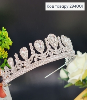 Діадема весільна Розкішна з камінцями 294001 фото