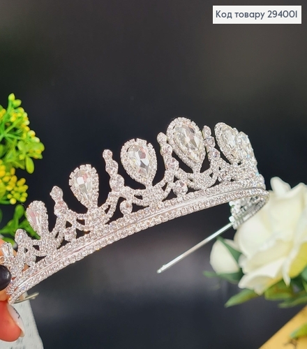 Діадема весільна Розкішна з камінцями 294001 фото 1