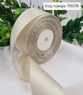 Лента атласная СВЕТЛО-СЕРАЯ (цвет 099), ширина 5см, длина 36 ярдов (33м) 715038 фото