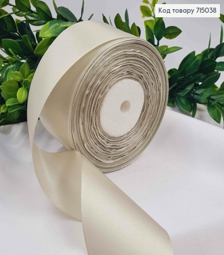 Лента атласная СВЕТЛО-СЕРАЯ (цвет 099), ширина 5см, длина 36 ярдов (33м) 715038 фото 1