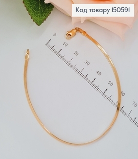 Браслет 3мм ширина,длина 19см,плетение снейк плоский,Xuping 18K 150591 фото