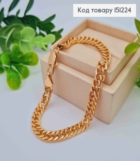 Браслет ПАНЦИРНОЕ ПЛЕТЕНИЕ, ширина 6мм, длина 20см, Xuping 18K 151224 фото