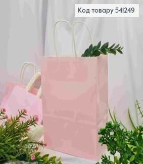 Пакет крафтовый, 16*22*8см, Нежно-Розовый. 541249 фото