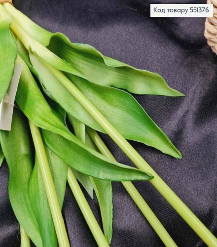 Штучні квіти ТЮЛЬПАН, Помаранчево-Червоного кольору (латексні), 5шт/букет, вис. 38см, квітка 4см 551376 фото 3