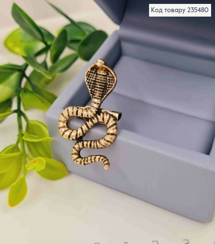 Брошь "КОБРА" ЗОЛОТОГО цвета, размер 3,1*2,1см 235480 фото 1