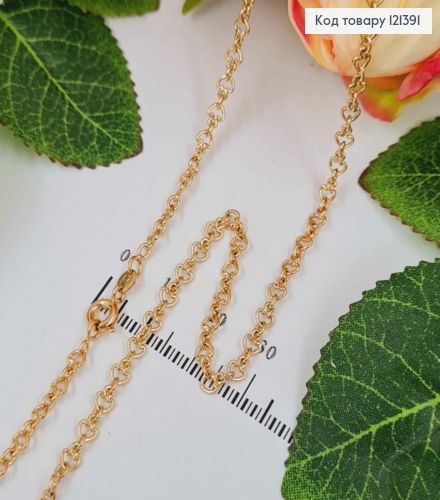 Цепочка плетения сердечками, 3мм, длина 45см, Xuping 18К 121391 фото 1