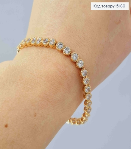 Браслет прикрашений Блискучими камінцями, довжина 17+2см, Xuping 18К 151160 фото 3