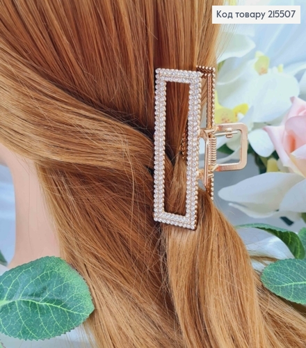 Краб металл, золотого цвета, в камнях, Прямоугольный, 7см 215507 фото 2