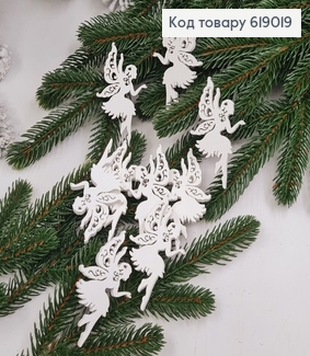 Набір Феї дерев'яні  білі 4,5*4,7 см 10 шт 619019 фото