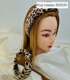 Обруч Велюр мягкий объемный Леопардовый 292020 фото