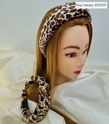 Обруч Велюр мягкий объемный Леопардовый 292020 фото 1