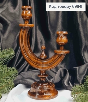 Підсвічник дерев'яний "ДУБ МОРЕНИЙ", висота 23,5см, ручна робота, Україна 691141 фото