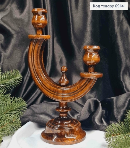 Підсвічник дерев'яний "ДУБ МОРЕНИЙ", висота 23,5см, ручна робота, Україна 691141 фото 1