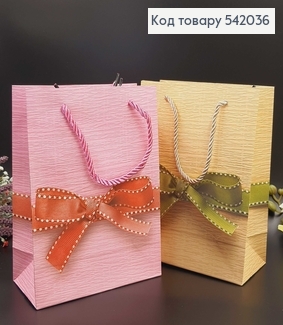 Пакет бумажный среднийв Бантик 24х19,5 см в асс. 542036 фото