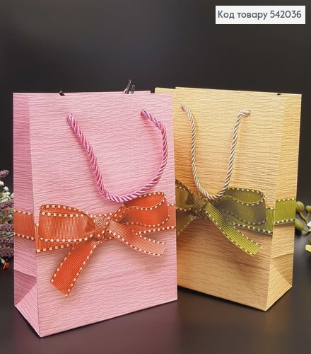 Пакет бумажный среднийв Бантик 24х19,5 см в асс. 542036 фото 1