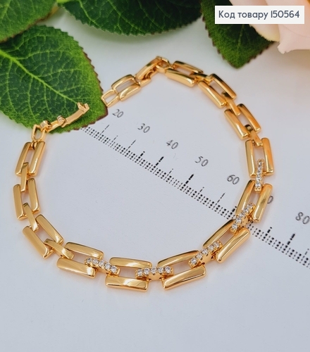 Браслет с камешками 6мм, длина  16,5+2см, Xuping 18K 150564 фото 1