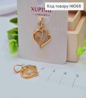 Кулон "Цветущее Сердце" украшен Блестящими камешками, 1,7см, Xuping 18К 141068 фото