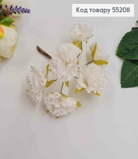 ВАСИЛЬОК (6шт/пучок) АЙВОРИ из ткани (4см) на дротиках 8см 552011 фото