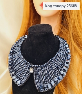 Комір чорний з  камінцями хамелеон 236118 фото