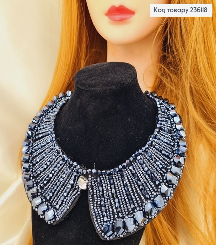 Воротник черный с  камнями хамелеон 236118 фото 1
