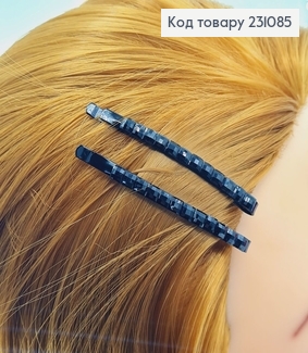 Невидимка металл 6,7 см  черная с камнями 20 шт / уп цена за уп. 231085 фото