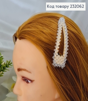 Заколка Тік-так 9см з ПРОЗОРИМИ  камінцями 232062 фото