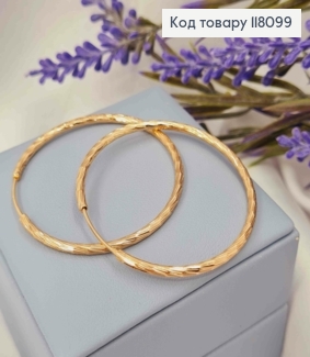 Серьги кольца граненные, диаметр 4,2см, Xuping 18К 118099 фото