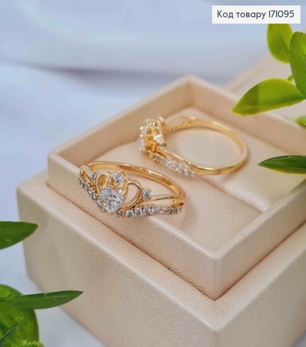 Кольцо "Королевский" украшено Блестящими камнями, Xuping 18К 171095 фото 3