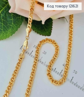 Цепочка плетения Кофейное зернышко, ширина 4мм, длина 55см, Xuping 18K 121621 фото