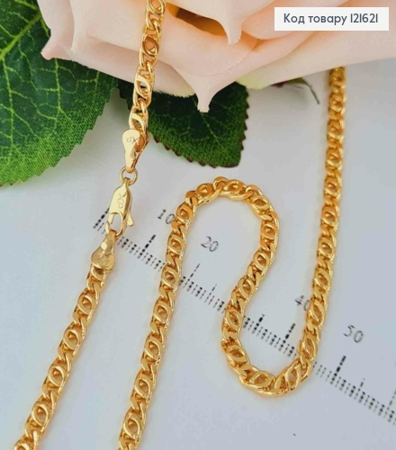 Цепочка плетения Кофейное зернышко, ширина 4мм, длина 55см, Xuping 18K 121621 фото 1