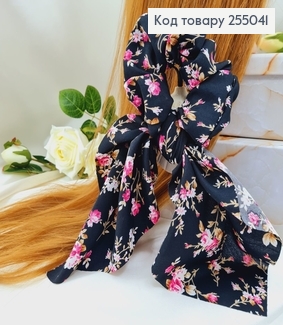 Резинка твилли Черная Цветы 9*27см, (ручная работа, Украина) 255041 фото