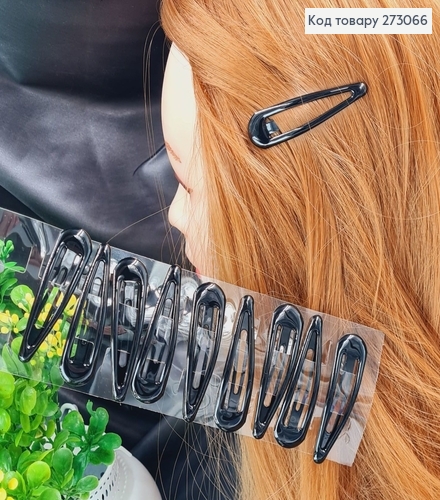 Заколка тик-так черный 6 см 10 шт/уп. 273066 фото 1