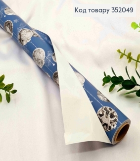 Папір крейдований новорічний "Срібні Ялинкові Іграшки", рулон 70см, довжина 7метрів, №316Е 352049 фото