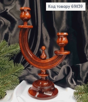 Підсвічник дерев'яний "ДУБ", висота 23,5см, ручна робота, Україна 691139 фото