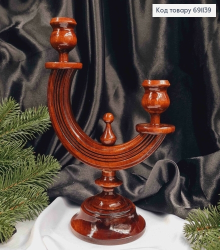 Підсвічник дерев'яний "ДУБ", висота 23,5см, ручна робота, Україна 691139 фото 1