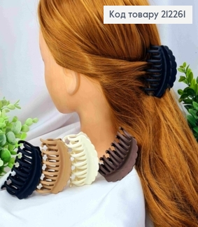 Краб пластик матовый "ПАУЧОК" двойной, размер 6см, Пастельные цвета в ассортименте. 212261 фото