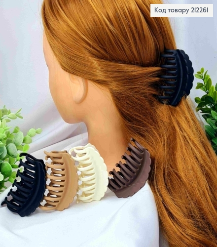 Краб пластик матовый "ПАУЧОК" двойной, размер 6см, Пастельные цвета в ассортименте. 212261 фото 1