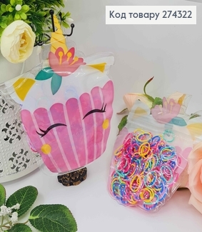 Набор силиконовых резиночек "Единорожки", Цветные полосатые, 100шт/уп 274322 фото