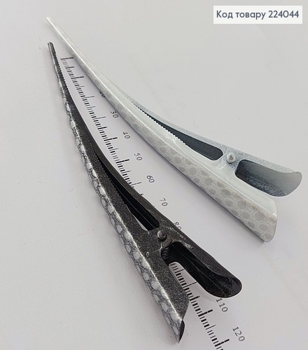 Заколка стрела серебряная / белая 13см  224044 фото 1