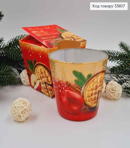 Аромасвічка стакан  Holiday Cake, APPLE PIE with cinamon, 115г/ 30год., Польща 331107 фото 1