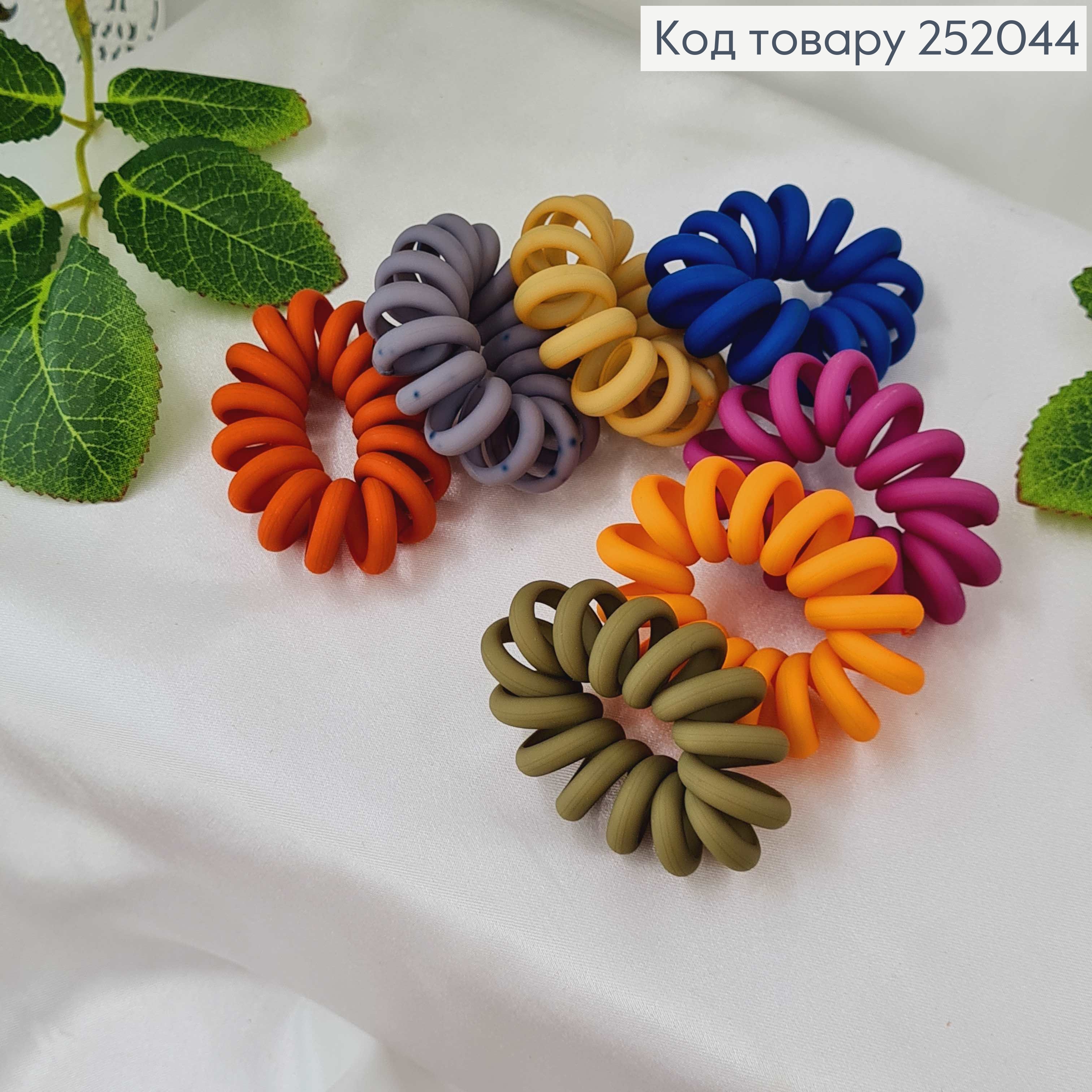 Резинка пружинка 4см об"ємна, матова в асорт. 252044 фото 2
