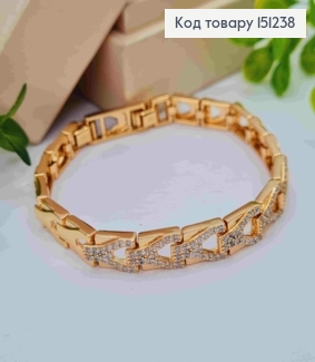 Браслет "Изысканный" украшен Блестящими камешками, длина 17+2см, Xuping 18K 151238 фото