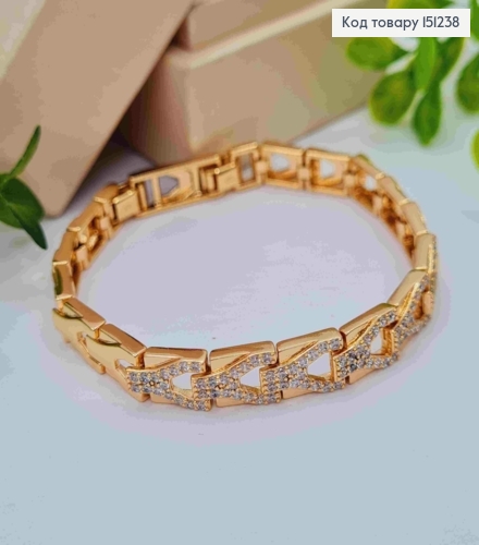 Браслет "Изысканный" украшен Блестящими камешками, длина 17+2см, Xuping 18K 151238 фото 1