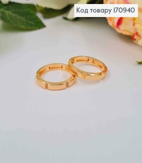 Кольцо с перепонками в камнях, Xuping 18K 170940 фото