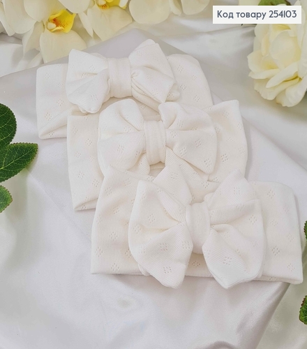 ¶Повязка детская БАНТ двойной М ОЛОЧНЫЙ, ручная работа, (КАЧЕСТВЕННО), УКРАИНА 254103 фото 1