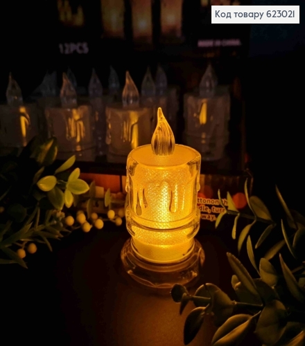 Декоративный LED фонарик  8,5см"Свеча" теплого цвета, с батарейками 623021 фото 1